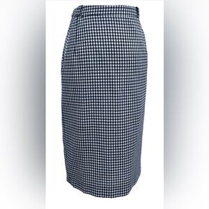 Vintage Burberry Skirt Women S Gingham Pencil Midi Straight Black/white Preppy